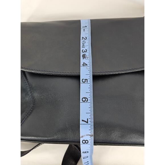 LANCEL VINTAGE BLACK LEATHER SHOULDER BAG – FRONT FLAP – MADE IN ITALY 10"x8"x4" - Picture 16 of 16